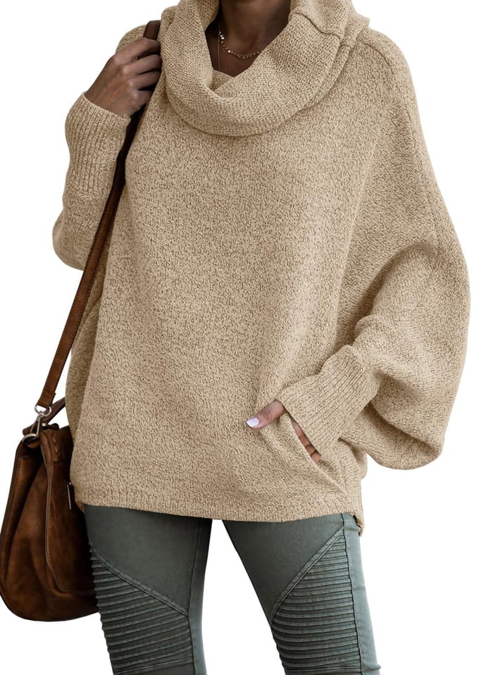 Dayana - Cowl Neck Pullover Sweaters with Pockets