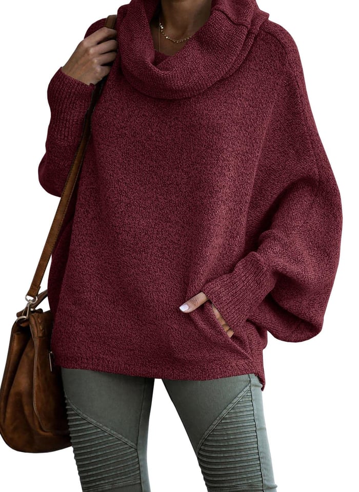 Dayana - Cowl Neck Pullover Sweaters with Pockets