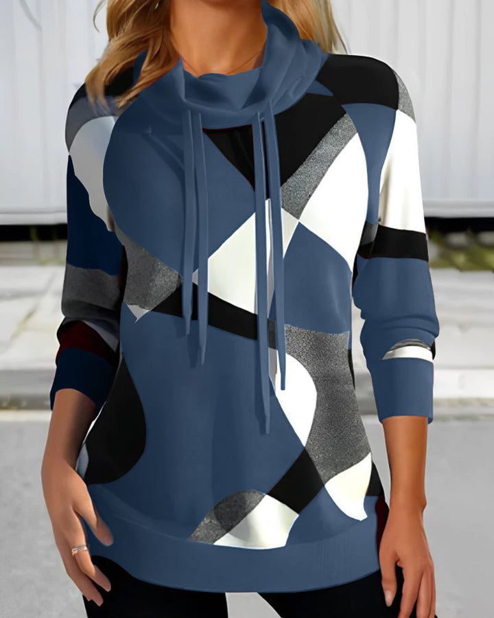 Carlene - Geometric Print Hoodie