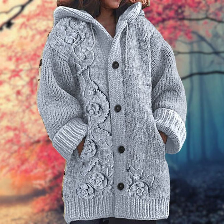 Daniella - Warm Buttoned Hooded Sweater