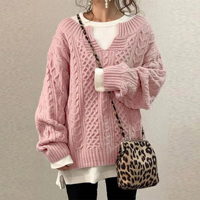 Zayla - Knitted Sweater with Cable Pattern