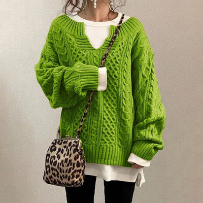 Zayla - Knitted Sweater with Cable Pattern