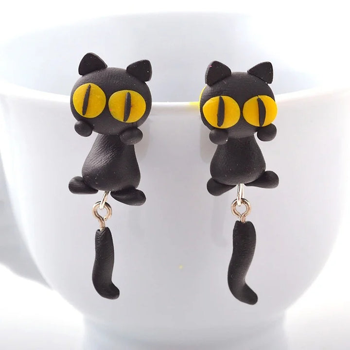 Elysia - 1 Pair Felix Lucky Cat Earrings