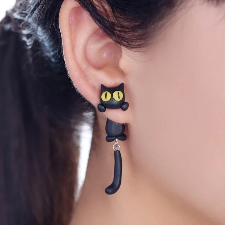 Elysia - 1 Pair Felix Lucky Cat Earrings