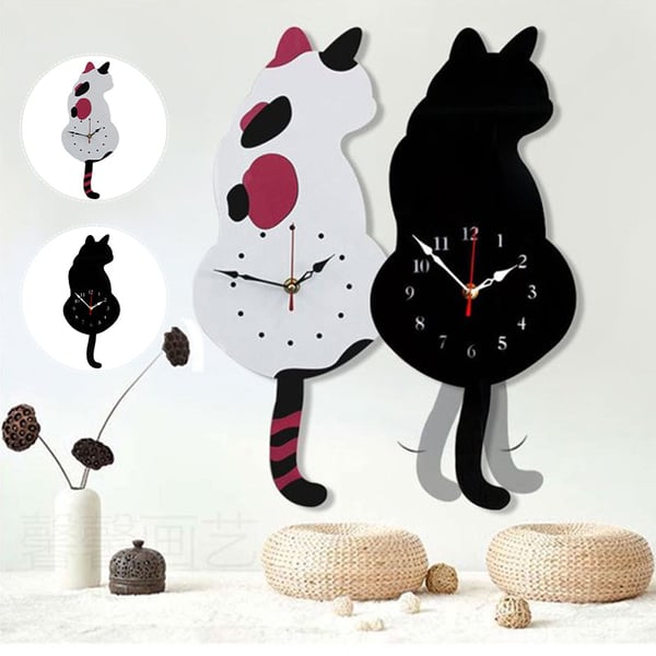 TailSpin - Cat Wagging Tail Wall Clock