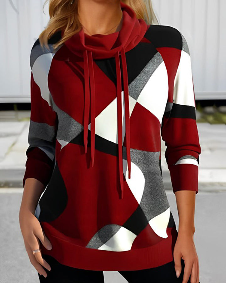 Carlene - Geometric Print Hoodie